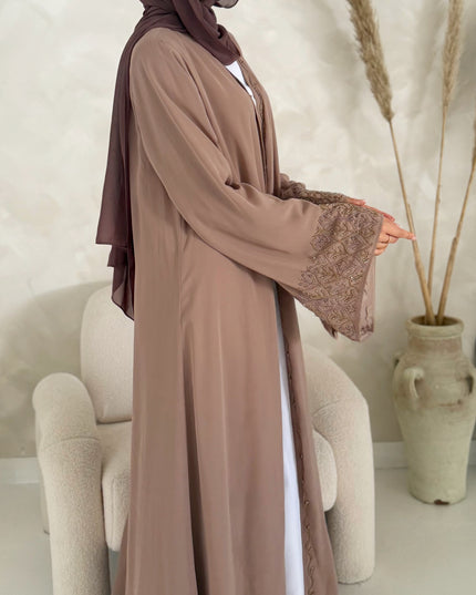 Edith Embellished Abaya - Mocha