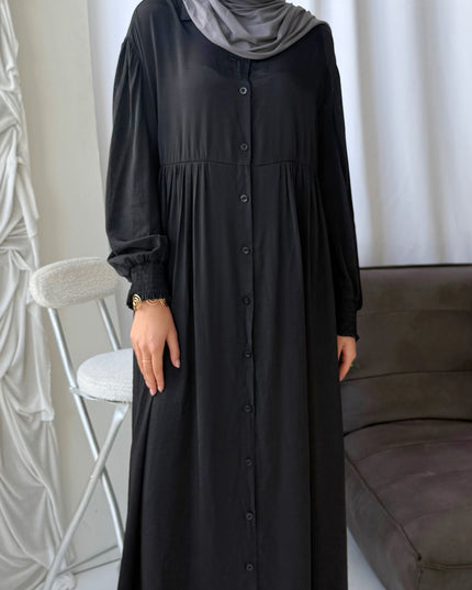Long Shirt Dress - Black