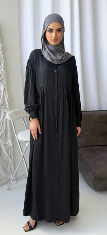 Long Shirt Dress - Black