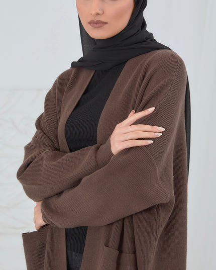 MAXI MODEST BROWN CARDIGAN