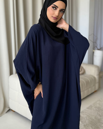 Basic Batwing Abaya - Navy