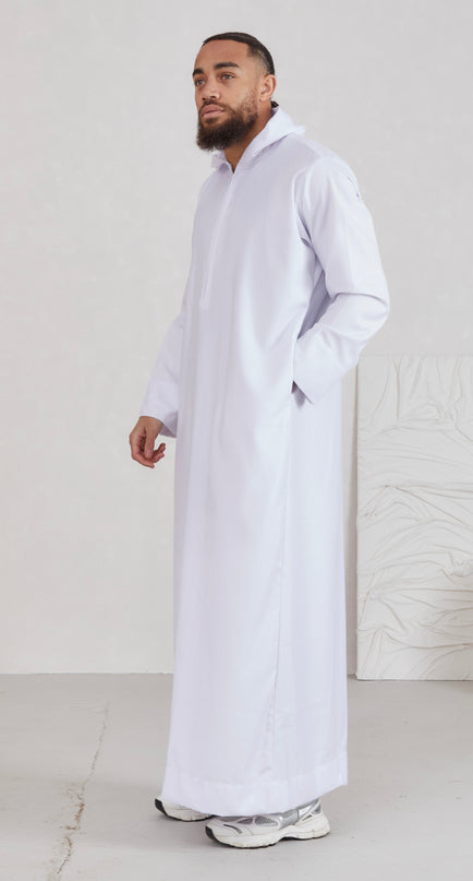 Men's Hooded Thobe - White