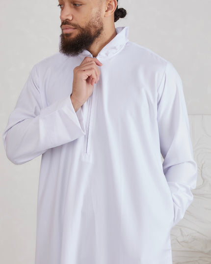 Men's Hooded Thobe - White