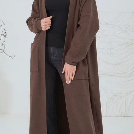MAXI MODEST BROWN CARDIGAN