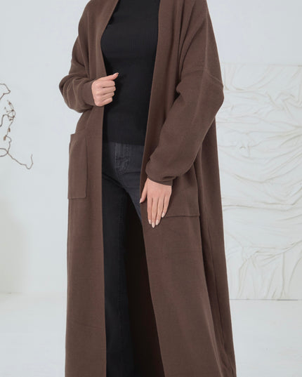 MAXI MODEST BROWN CARDIGAN