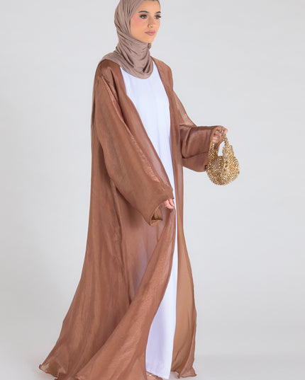 Organza Luxe Abaya - Tawny