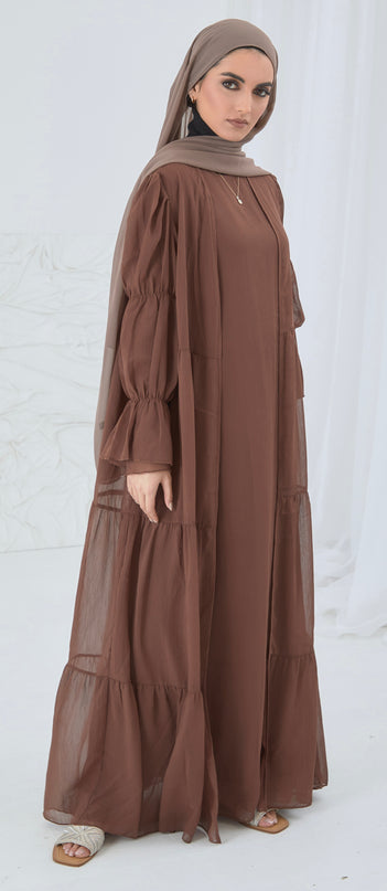 TWO PIECE CHIFFON ABAYA SET