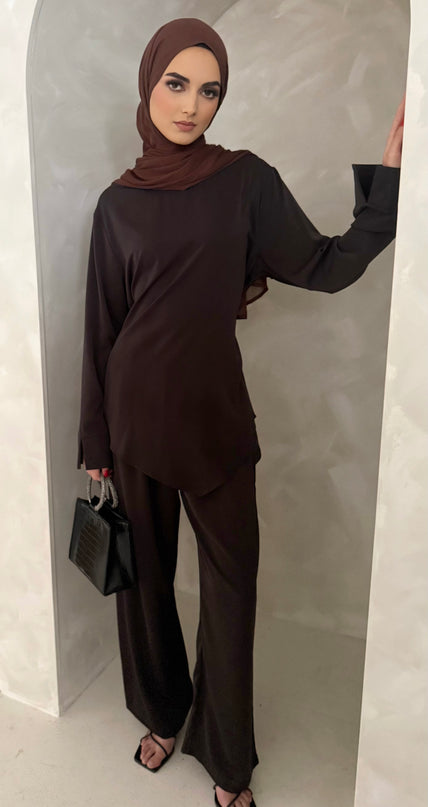 Nidha Co-ord Set - Walnut