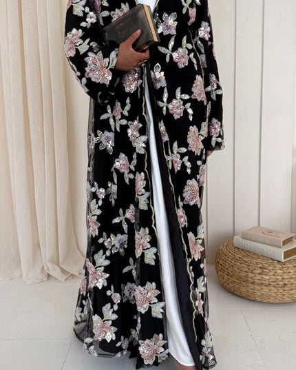 Black Blossom Abaya