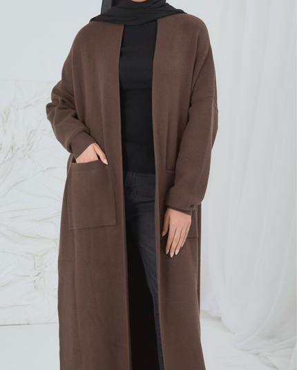 MAXI MODEST BROWN CARDIGAN