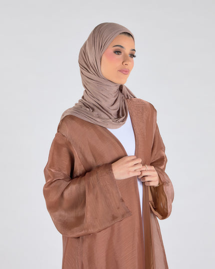 Organza Luxe Abaya - Tawny