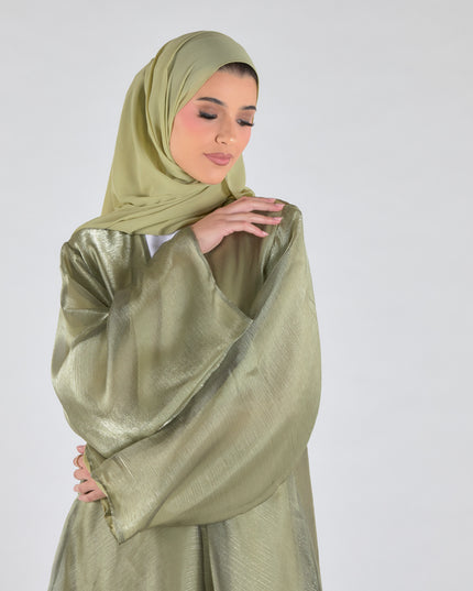 Organza Luxe Abaya - Olive