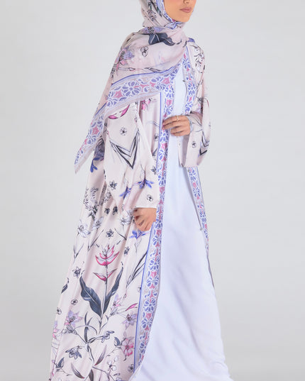 Azure Bloom Abaya - Off White
