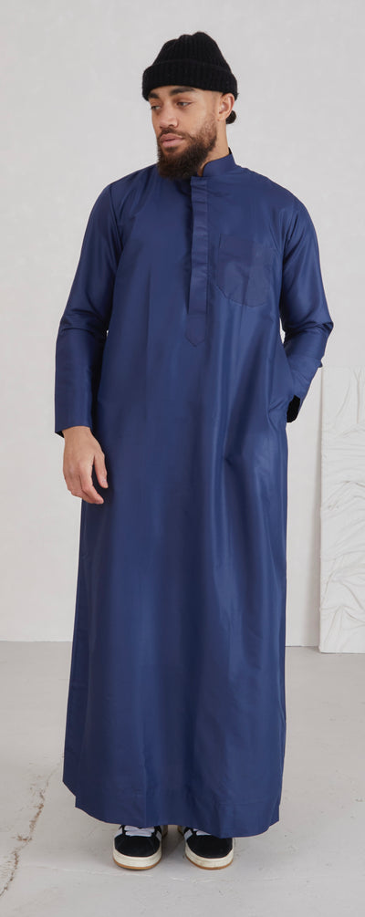Men's Kuwaiti Thobe - Navy Blue