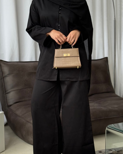 Button Co-ord Set - Black