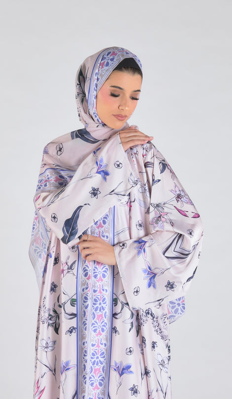 Azure Bloom Abaya - Off White