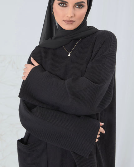 modest black jumper dress