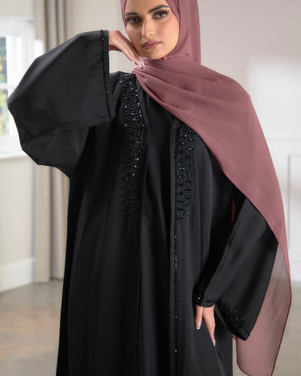 black two piece abaya