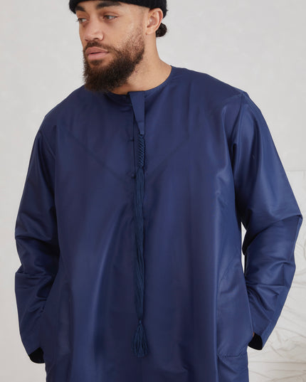 Men's Omani Thobe - Navy Blue