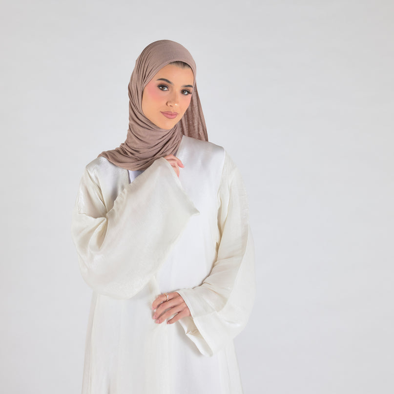 Organza Luxe Abaya - Ivory