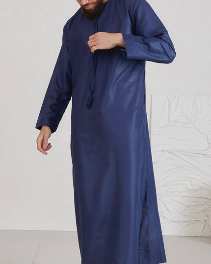 Men's Omani Thobe - Navy Blue