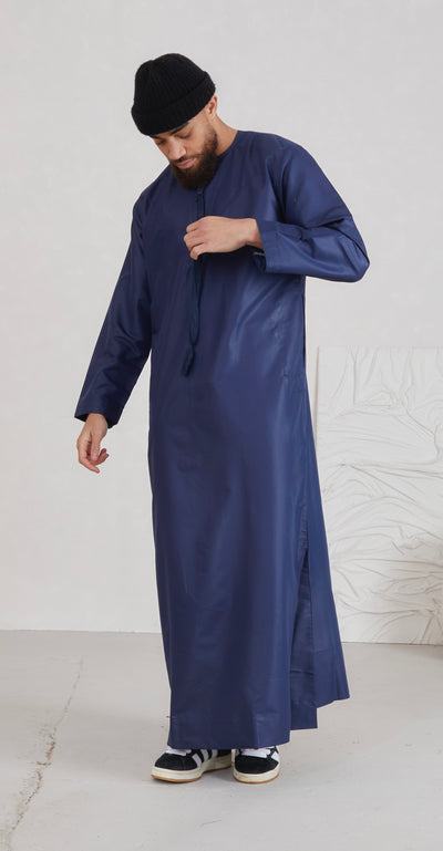 Men's Omani Thobe - Navy Blue