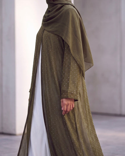 Olive Net Abaya