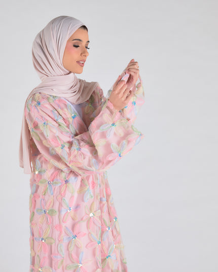 Summer Petal Net Abaya - Limited Edition