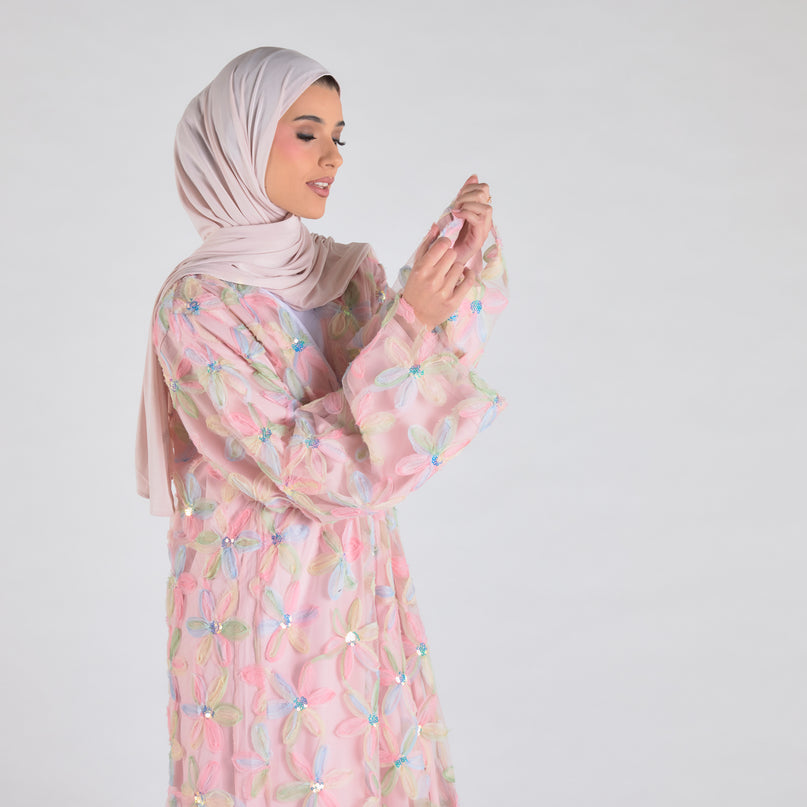 Summer Petal Net Abaya - Limited Edition