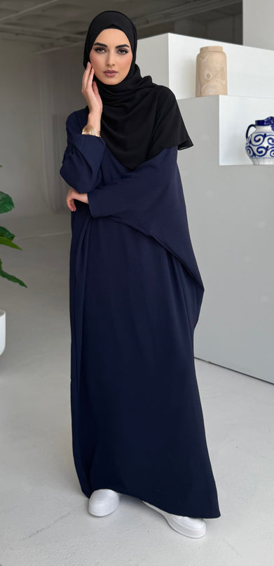 Basic Batwing Abaya - Navy