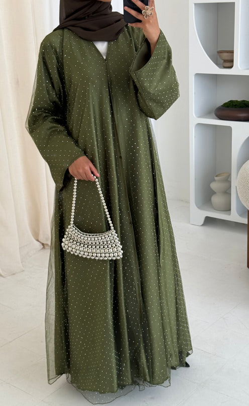 Olive Net Abaya