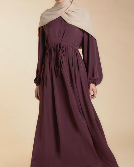 Yara Closed Abaya - Dark Maroon