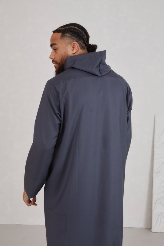 Men's Hooded Thobe - Grey
