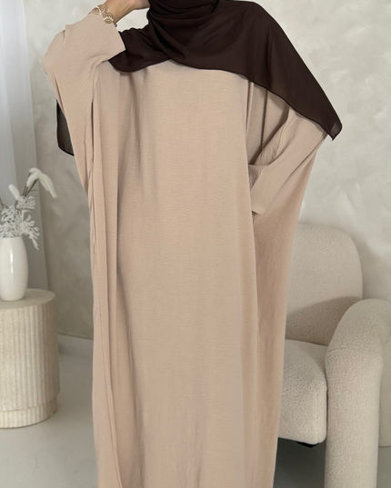 Basic Batwing Abaya - Nude