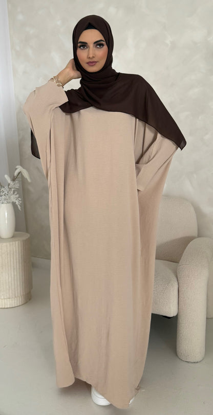 Basic Batwing Abaya - Nude