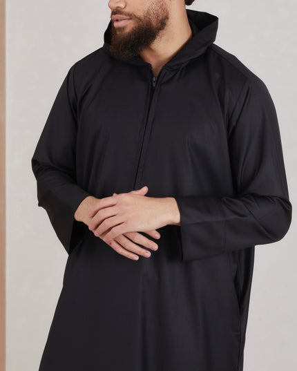 Men's Hooded Thobe - Black