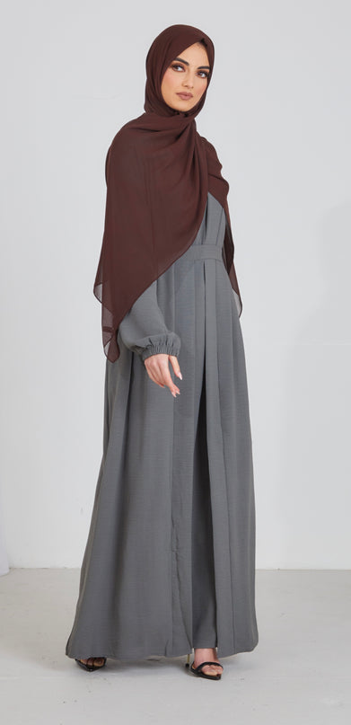 Yazrin 3 Piece Abaya set - Grey