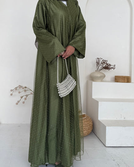 Olive Net Abaya