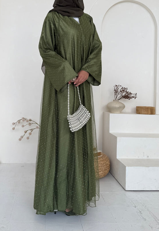 Olive Net Abaya