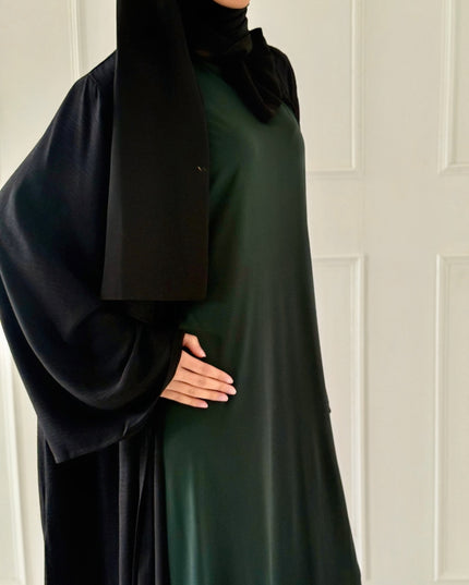 green sleeveless slip dress