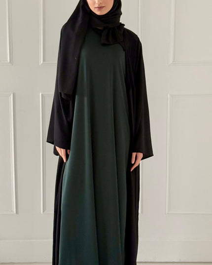 green sleeveless slip dress