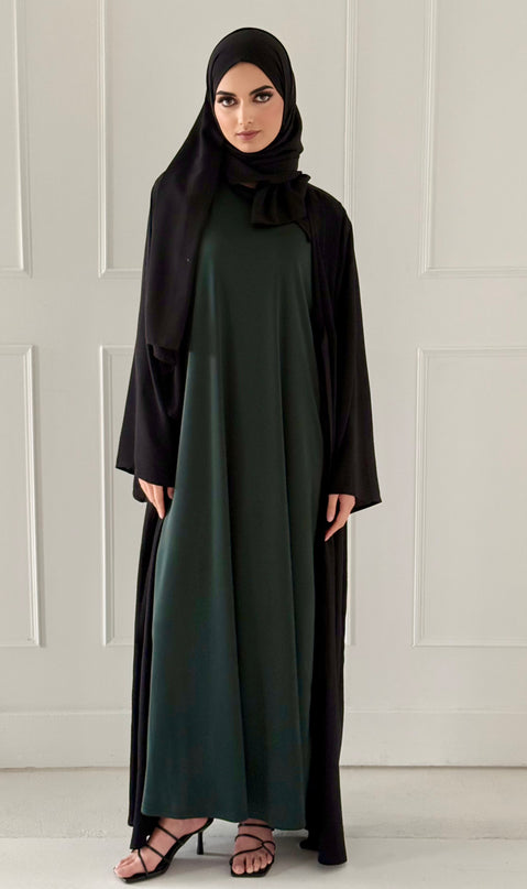 green sleeveless slip dress