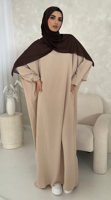 Basic Batwing Abaya - Nude