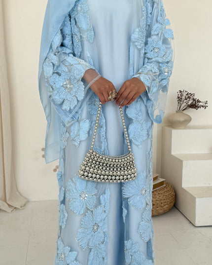 hijab with sky blue dress LIGHT BLUE Crinkle Silk Hijab & Niqab Set In frame: @by_yusam . . . . . . . . #crinklesilk #hijabniqab #hijabshop #hijabsbyshiza #hbsfam #hijab #hijabonline #hijabers #niqab #hijabniqabset