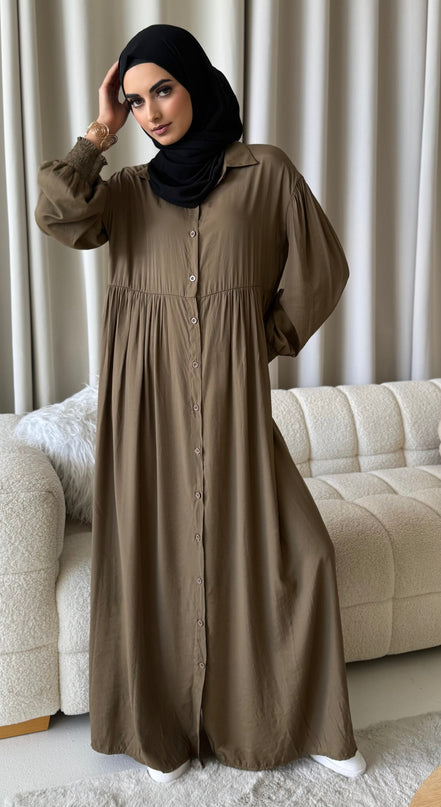 Long Shirt Dress - Khaki