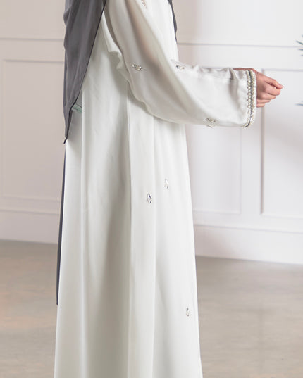 white pearl abaya