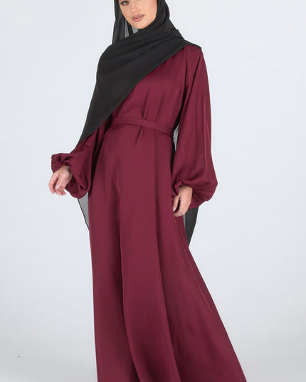 Maroon Flare Closed Abaya