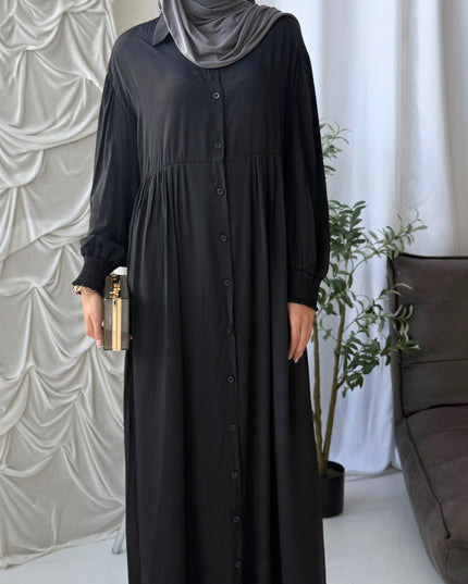 Long Shirt Dress - Black