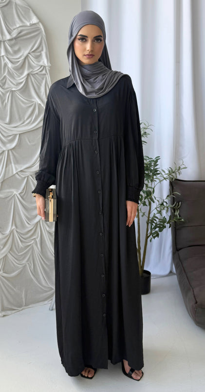 Long Shirt Dress - Black
