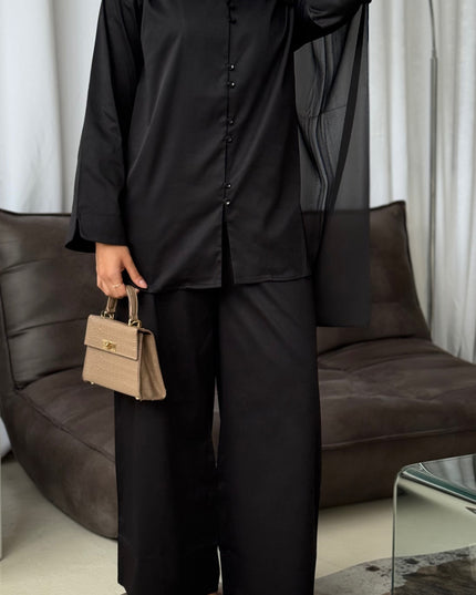 Button Co-ord Set - Black